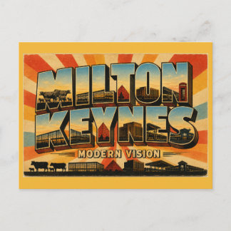 Carte Postale Vision Moderne de Milton Keynes Art Vintage