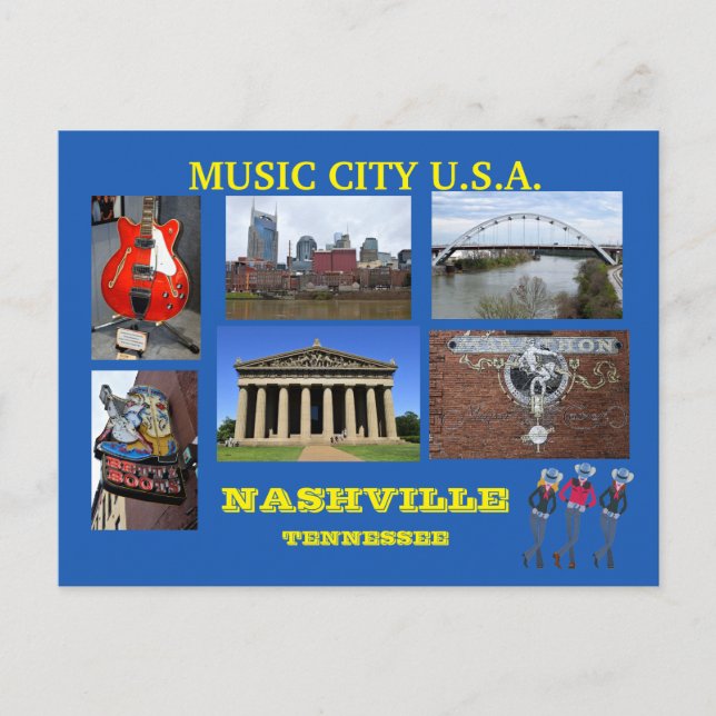 Carte Postale Visions de Nashville, Tennessee (Devant)