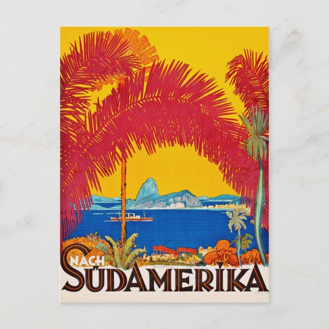 Carte Postale Visit Sudamerica vintage concept (Devant)