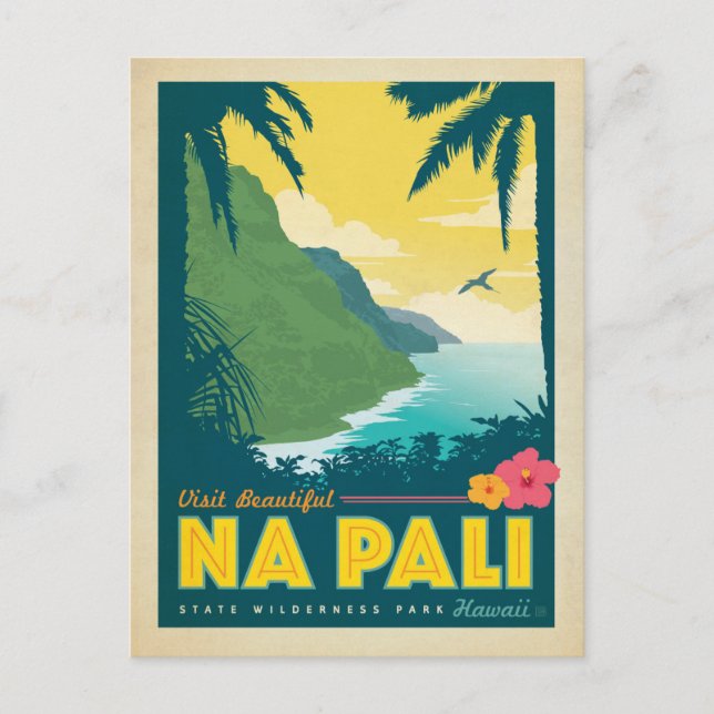 Carte Postale Visite de la belle Na Pali, Hawaii (Devant)