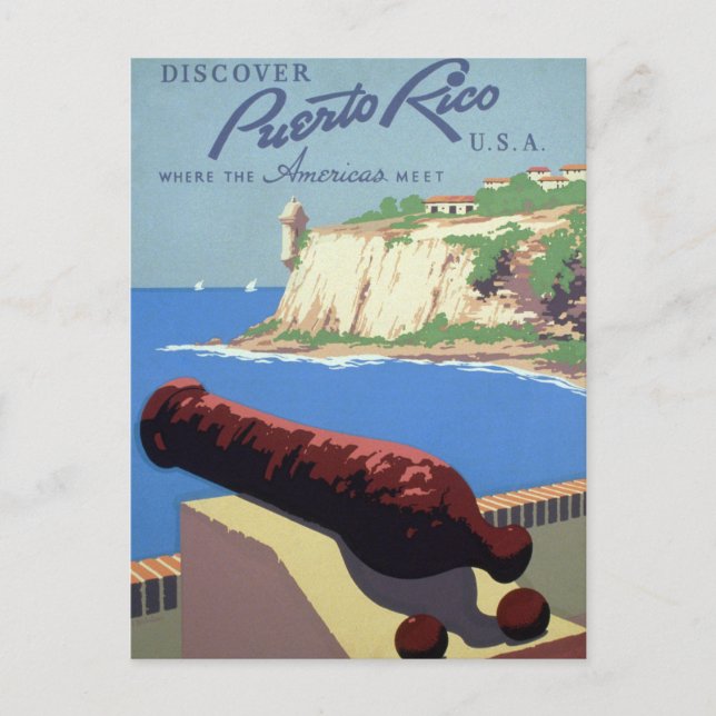 Carte Postale Visite de la forteresse El Morro, Porto Rico, Vieu (Devant)