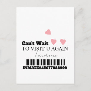 Carte Postale Visite de prison à longue distance Cœurs mignons