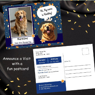 Carte Postale Visite de Super Star Thérapie Chien
