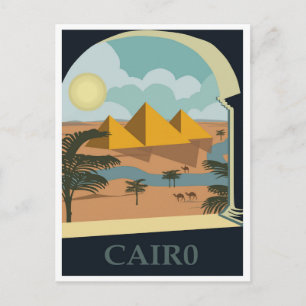 Carte Postale Visite du Caire - Egypte - Voyage Vintage