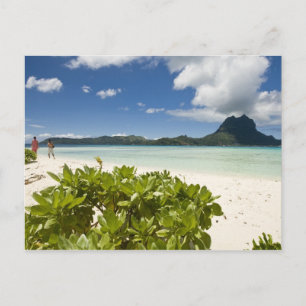 Carte Postale Visite d'une petite île de pique-nique dans un lag