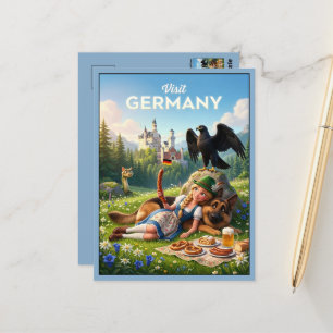 Carte Postale Visite fantaisiste en Allemagne
