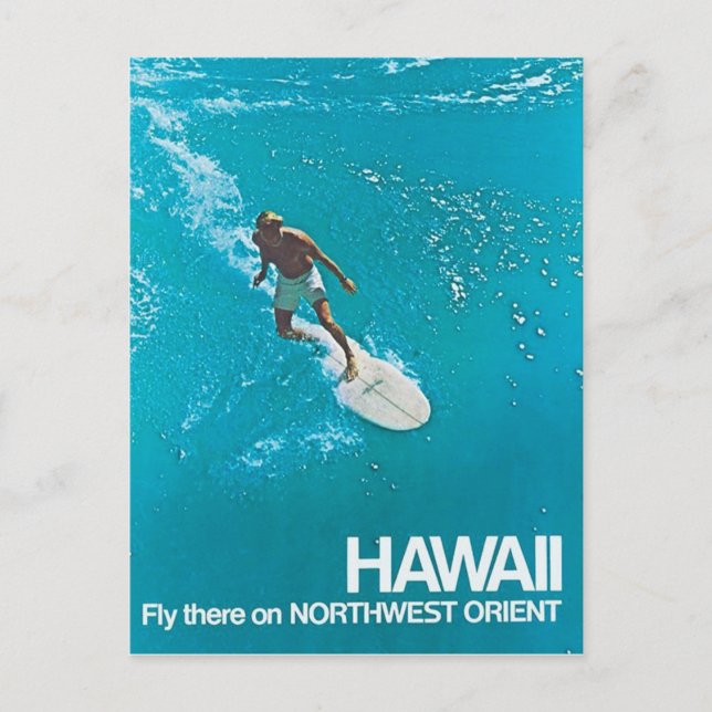 Carte Postale Visite Hawaii - Surf - Voyage vintage (Devant)