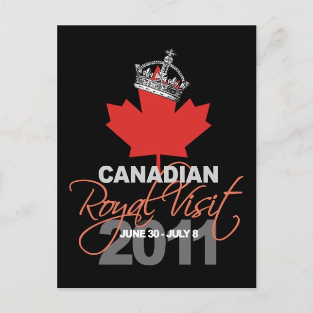 Carte Postale Visite royale du Canada - William & Kate Mariage (Devant)