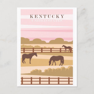Carte Postale Visite vintage Chevaux du Kentucky Affiche de voya