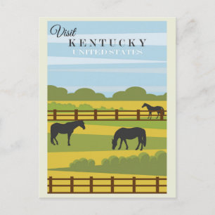 Carte Postale Visite vintage Chevaux du Kentucky Affiche de voya
