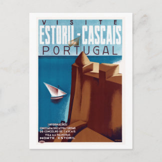 Carte Postale Visite vintage Estoril-Cascais Portugal Travel Pos