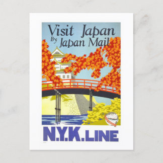 Carte Postale Visite vintage Japon par Japon Voyage par courrier