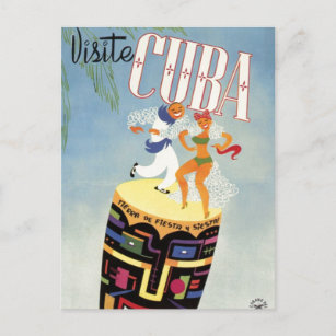 Carte Postale Visiter Cuba Tiki Fiesta Siesta Vintage Holiday Is