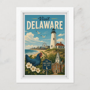 Carte Postale Visiter Delaware Voyage Vintage