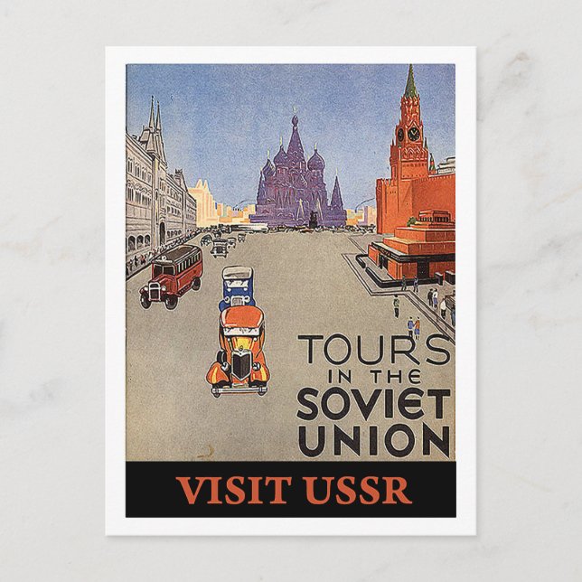 Carte Postale Visites en Union soviétique, voyage en URSS, vinta (Devant)