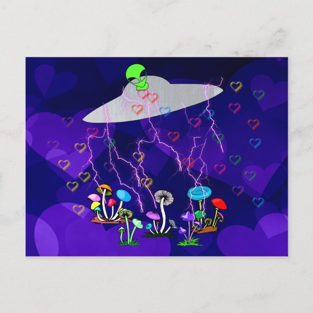 Carte Postale Visiteurs Aliens (Devant)