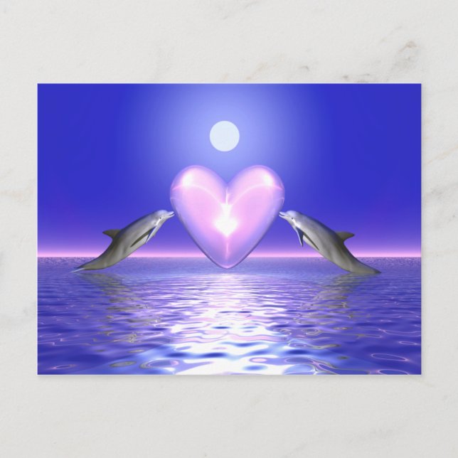 Carte Postale Visiteurs du coeur - dauphins (Devant)