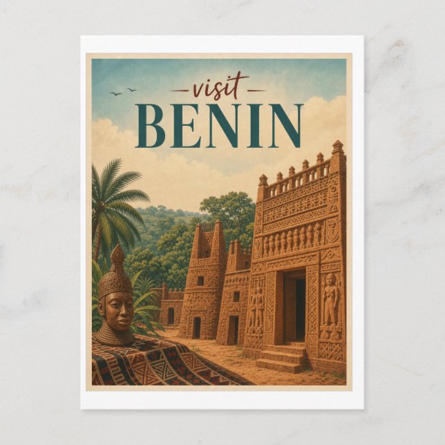Carte Postale Visitez Benin Voyage Vintage (Devant)