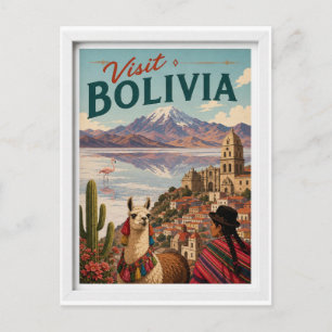 Carte Postale Visitez Bolivia Travel Vintage