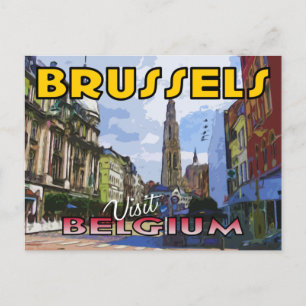 Carte Postale Visitez Bruxelles, Belgique