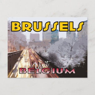 Carte Postale Visitez Bruxelles, Belgique
