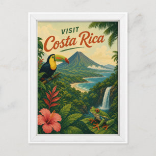 Carte Postale Visitez Costa Rica Voyage Vintage