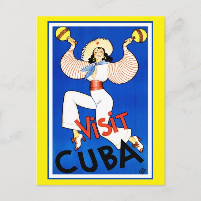 Carte Postale Visitez Cuba Vintage (Devant)