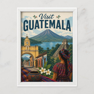 Carte Postale Visitez Guatemala Voyage Vintage