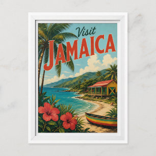 Carte Postale Visitez Jamaica Travel Vintage