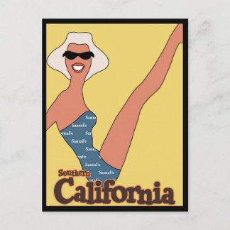 Carte Postale Visitez la Californie du Sud en train voyage vinta