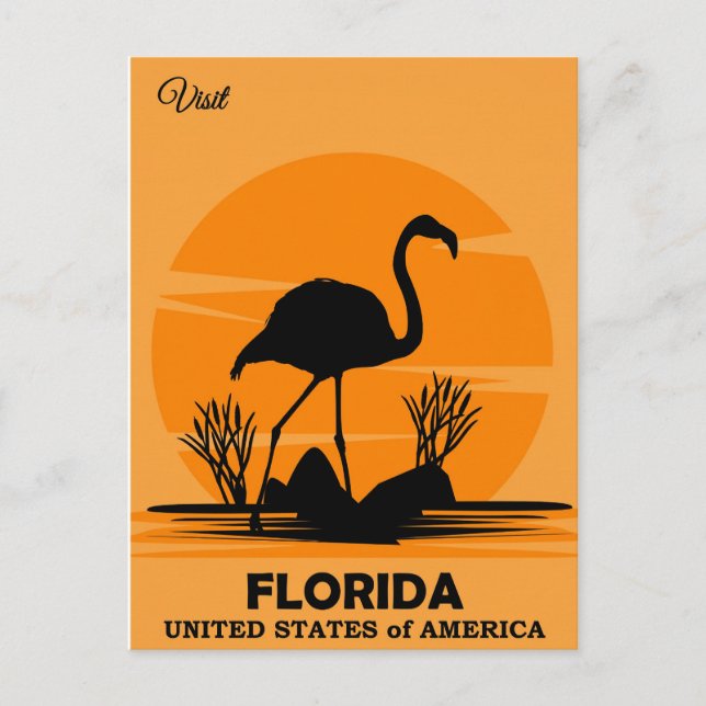 Carte Postale Visitez la Floride, affiche de voyage, (Devant)