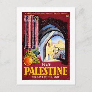 Carte Postale Visitez la Palestine Poster Vintage voyage restaur