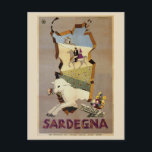 Carte Postale Visitez la Sardaigne vintage Italie Voyage ad<br><div class="desc">Retiré d'une affiche publicitaire vintage.</div>
