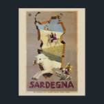 Carte Postale Visitez la Sardaigne vintage Italie Voyage ad<br><div class="desc">Retiré d'une affiche publicitaire vintage.</div>