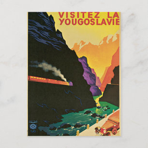 Carte Postale Visitez La Yougoslavie Poster Vintage voyage Art