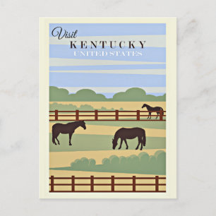 Carte Postale Visitez l'affiche de voyage du Kentucky,