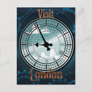 Carte Postale Visitez l'affiche de voyage victorienne de Londres