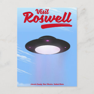 Carte Postale Visitez l'affiche vintage de Roswell UFO couleur