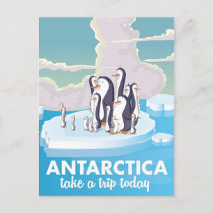 Carte Postale Visitez l'Antarctique Affiche de voyage vintage