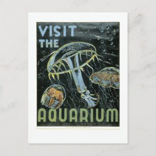 Carte Postale Visitez l'Aquarium - Poster WPA -