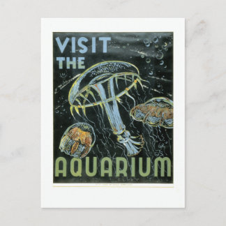 Carte Postale Visitez l'Aquarium - Poster WPA -