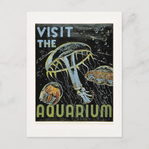 Carte Postale Visitez l'Aquarium - WPA Poster Jellies, Jellyfish