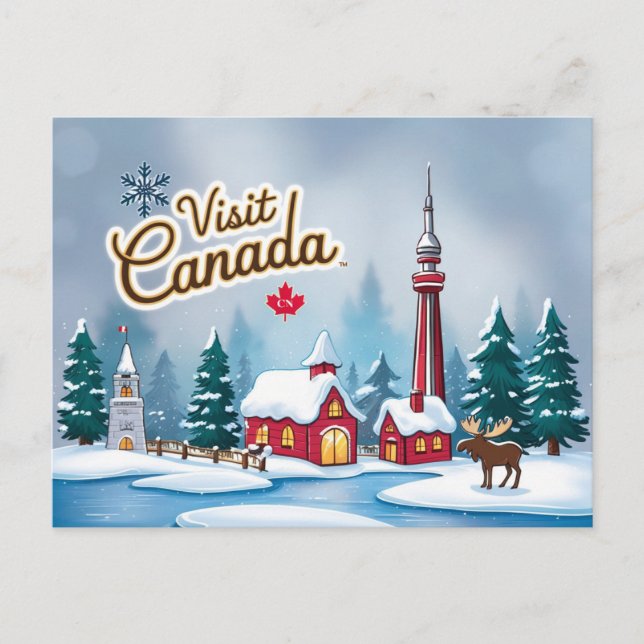 Carte Postale Visitez le Canada en hiver (Devant)