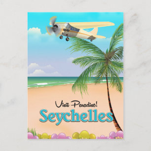 Carte Postale Visitez le paradis ! Affiche de voyage aux Seychel