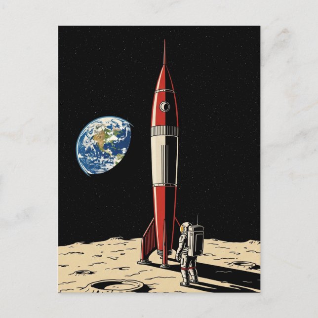 Carte Postale Visitez le Voyage sur la Lune (Devant)