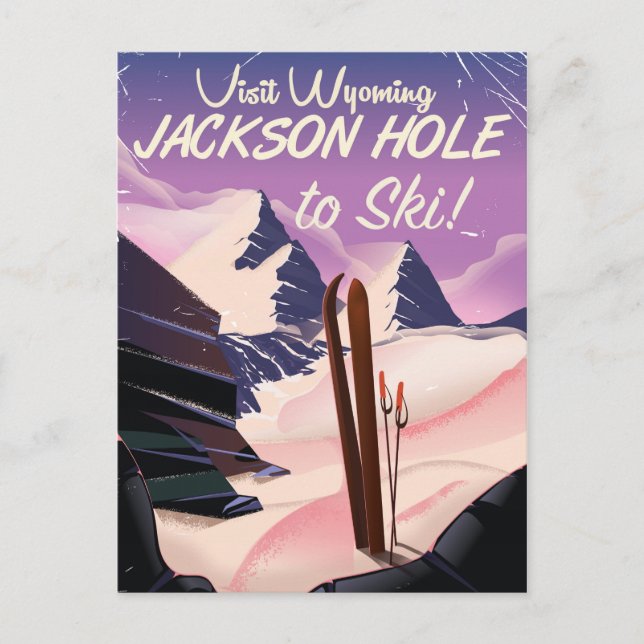 Carte Postale Visitez le Wyoming ! Jackson Hole à l'affiche de v (Devant)