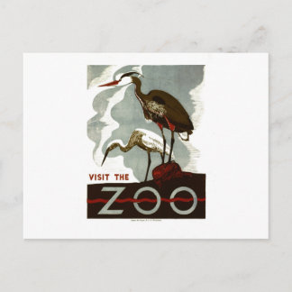 Carte Postale Visitez le zoo - l'affiche de WPA -