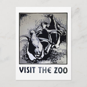Carte Postale Visitez le zoo - Poster de WPA -
