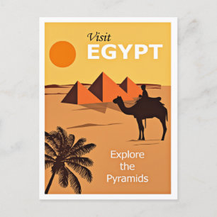 Carte Postale Visitez l'Egypte, affiche de voyage vintage,