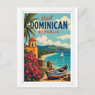 Carte Postale Visitez République dominicaine Voyage Vintage